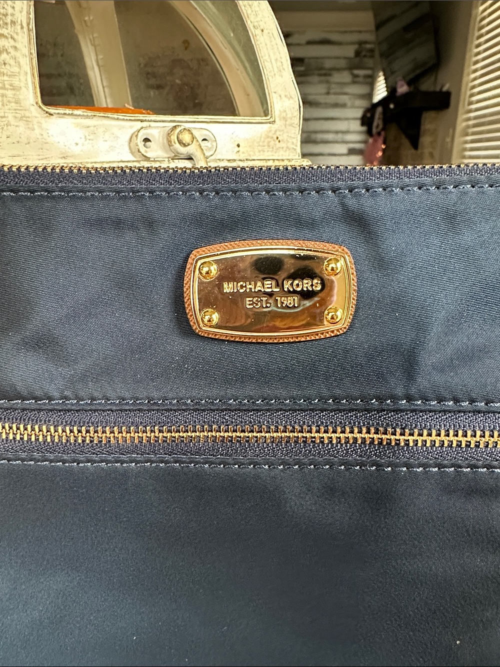 MICHAEL Michael Kors Navy Crossbody with Tan Strap - Picture 2 of 11